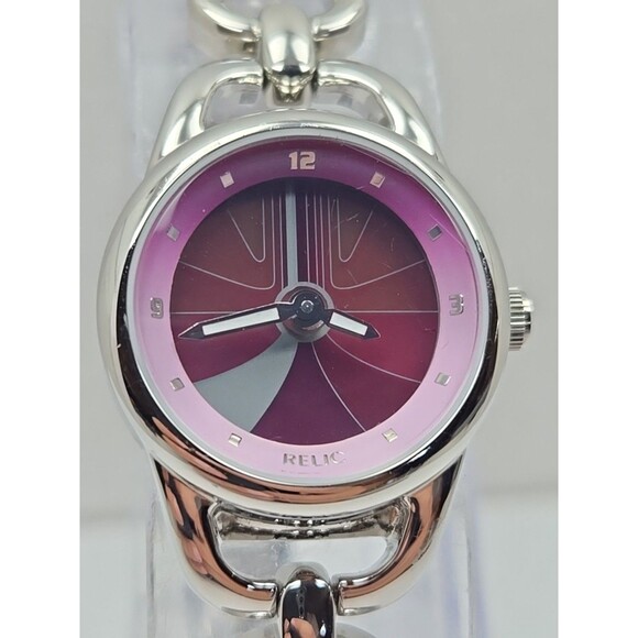 Relic Fossil Big Tic Animated Pink Dial Womens Bracelet Watch Quartz New Battery - Picture 4 of 11